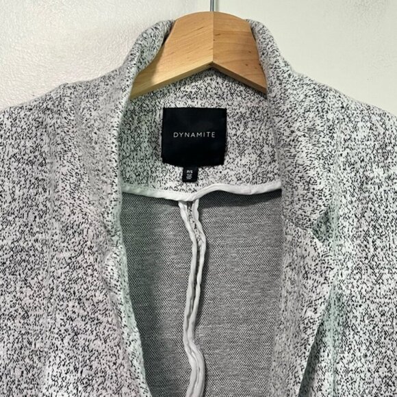 Dynamite Grey Marled Long Open Front Cardigan Jacket – Size P/S - Picture 9 of 13